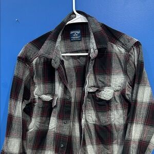 Faded Glory Black and Red Plaid Shirt Flannel
